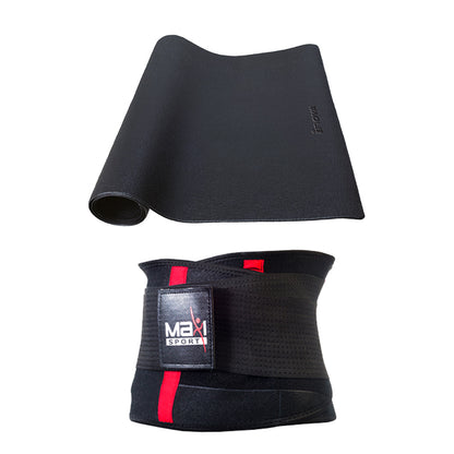 MaxiClimber - Protective Mat + Waist Trimmer Belt - Product Shot